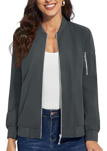 Women's Lightweight Casual Full Zip Windbreaker Jacket for Fall
| Casual Full Zip Windbreaker Jacket for Women Lightwei