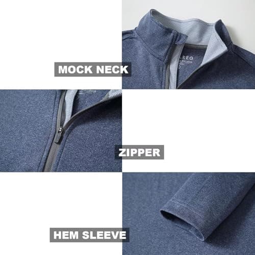 M MAELREG Quarter Zip Golf Pullover Men's Dry Fit Long Sleeve Performance Wicking Sweatshirt forMen