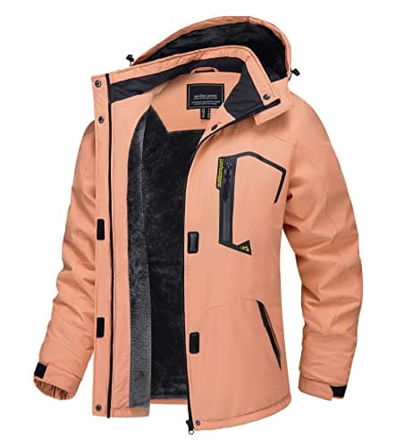 TACVASEN Women's Winter Waterproof Ski Jacket Hooded Fleece Lined Warm Snow Coat for Outdoor Activities
| TACVASEN Wome