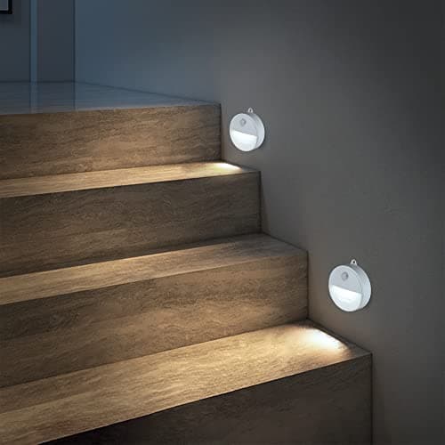 EverBrite LED Motion Sensor Night Light - Cool White, Kitchen & Bathroom, Automated On & Off, 6-Pack with 18 AAA Batteri