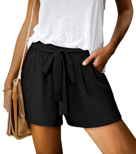 KISSMODA Women's Summer Shorts with Pockets Lightweight High-Waisted Adjustable Tie Knot Loose Casual Short
| KISSMODA