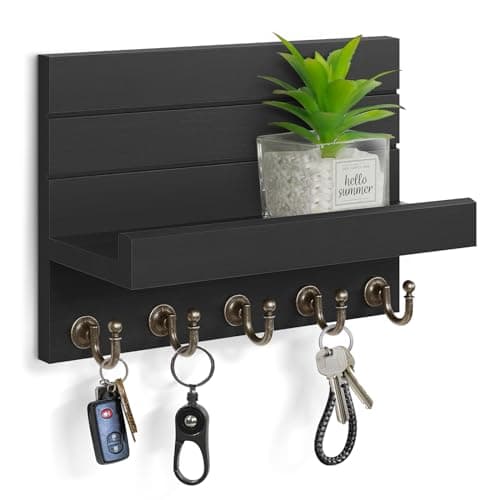 Brown Easy Installation Modern Mail Holder Wall Mount Key Shelf for Hallway Living Room House Decoration