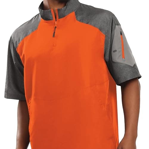 Holloway Raider Pullover Cage Jacket for Athletes - Weather-Resistant Quarter Zip Jacket with Sleeve Pocket