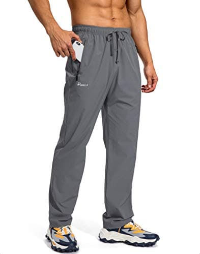 Pudolla Men's Elastic Waist Workout Jogging Pants for Fitness Enthusiasts with Zipper Pockets
| Pudolla Men's Athletic