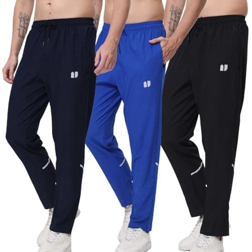 3 Pack Mens Fovdtaa Athletic Sweatpants for Running and Gym Jogging with Zip Pockets