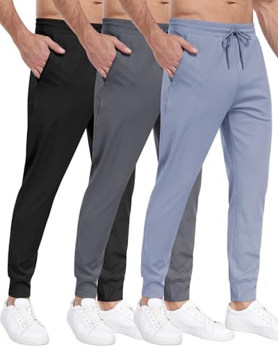 ParisDiary Men's 3 Pack Zipper Sweatpants for Workout and Gym
| ParisDiary Zipper Pockets Track Joggers Pants Suitable