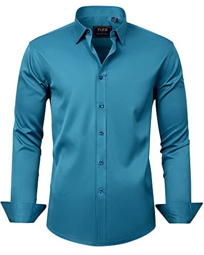 Men's Solid Long Sleeve Stretch Wrinkle-Free Formal Shirt J.VER Business Casual Button Down
| J.VER Men's Long Sleeve S