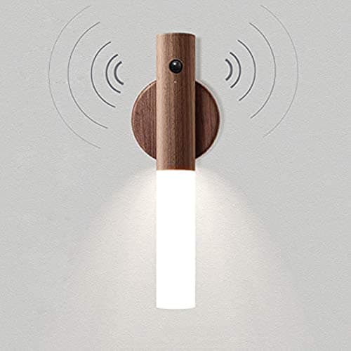 Motion Sensor Wall Lights Wood Battery Operated Sconce Light for Indoor Warm White 3000K
| Wireless Wood Sconce Light M