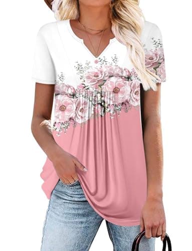 Elegant Women's Short Sleeve Tunics V Neck Button Down Shirts - S-3XL
| Comfortable Women's Short Sleeve Tunics V Neck