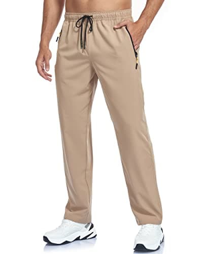 GAXIDES Men's Lightweight Breathable Quick Dry Fit Waterproof Hiking Pants for Camping, Fishing, Running and Athletic A