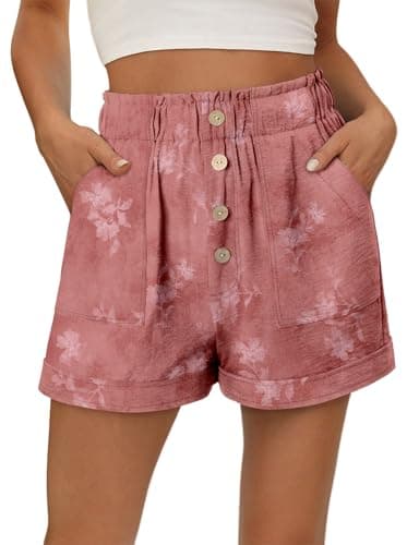 KISSMODA Women's Summer Shorts with Pockets Lightweight High-Waisted Adjustable Tie Knot Loose Casual Short
| KISSMODA
