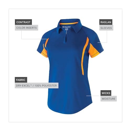 Holloway Women's Avenger Polo Cold Weather Protection Active Outdoor Men's Women's Lightweight Breathable Sweat-wicking