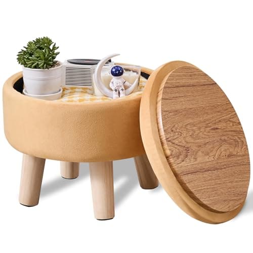 Off-White Modern Round Footrest with Soft Padded Seat for Living Room
| Off-White Wimarsbon Storage Ottoman for Hallway