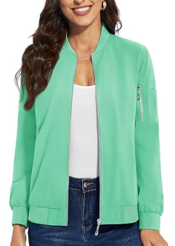 Women's Lightweight Casual Full Zip Windbreaker Jacket for Fall
| Casual Full Zip Windbreaker Jacket for Women Lightwei