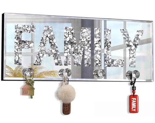 Crush Diamond Mirrored Home Letter Plaque Sign for Wall Decor  
Crush Diamond Mirrored Crystal Clear Hooks Key Holder Ke