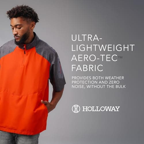 Holloway Raider Pullover Cage Jacket for Athletes - Weather-Resistant Quarter Zip Jacket with Sleeve Pocket