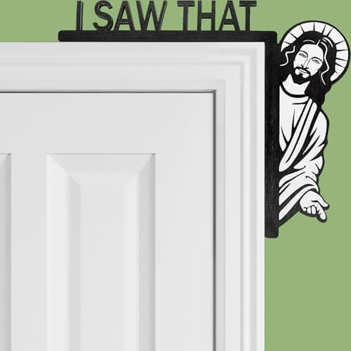 Sanchamy Creative Door Corner Decor for Home Office & Mirror Cabinet Bless This Home Funny Wood Frame Decor-8.66x7.08 In