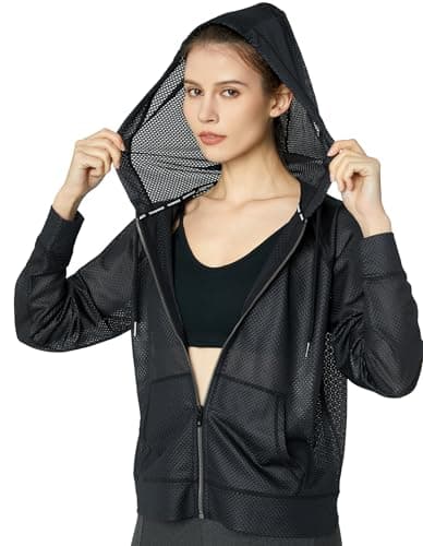Light and Cozy Women's Long Sleeve Mesh Hoody for Active Wear
| Sheer Hooded Sweatshirt for Women: Lightweight and Styl