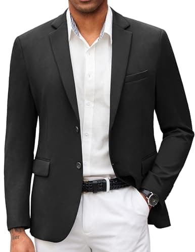 COOFANDY Men's Lightweight Knit Suit Jacket Casual Slim Fit Blazer
| COOFANDY Mens Casual Two Button Suit Blazer Lightw