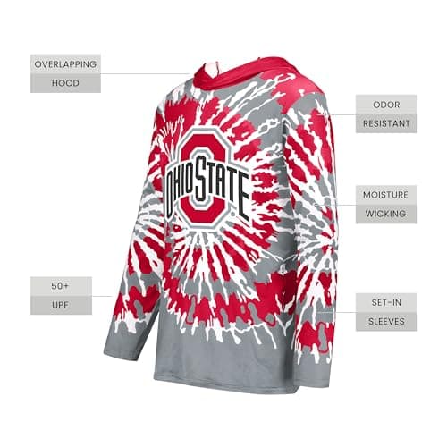 Holloway Men's NCAA Cotton Touch Poly Tie-Dye Hoodie - Comfortable Men's Hoodie for Outdoor Activities - Unique Design w