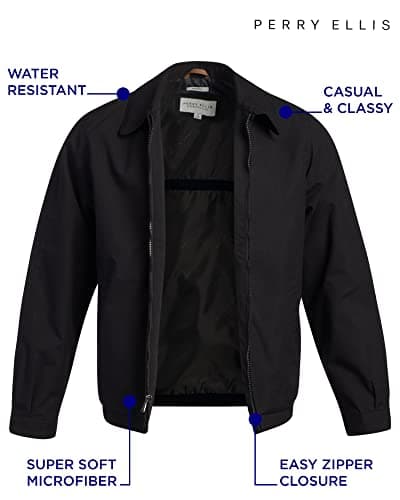 Perry Ellis Golf Jacket Microfiber Lightweight Waterproof Full Zip Windbreaker For MenSizes S–3XL