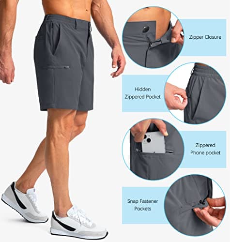 Pinkbomb Men's Quick Dry Golf Shorts with 6 Pockets for Hiking and Work
| Pinkbomb Men's Stretch Golf Shorts with 6 Poc