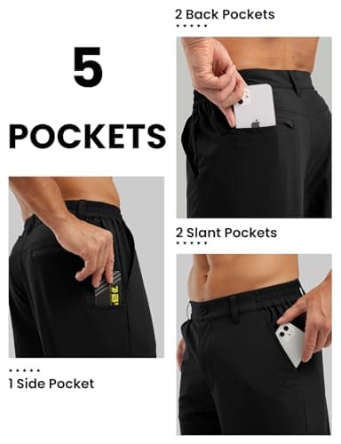 Rdruko Men's Golf Stretch Shorts for Casual Quick Dry Elastic Waist Flat Front 5 Pockets 9 Inch Inseam