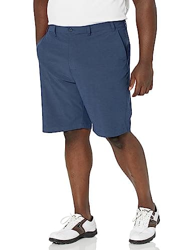 PGA TOUR Men’s 9” Flat Front Horizontal Textured Golf Shorts - 4-Way Stretch, Moisture-Wicking, Sun Protection