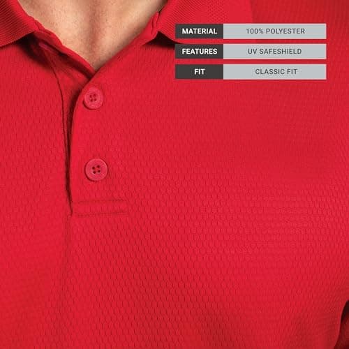 Holloway Men's Prism Polo + Technical Fabric + Active Men + Outdoor Activities + Quick Dry + Medium Fit + 100% Polyester