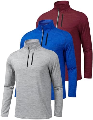 Liberty Imports 3-Pack Men’s Lightweight Long Sleeve Athletic Jackets for Performance Workouts and Runs