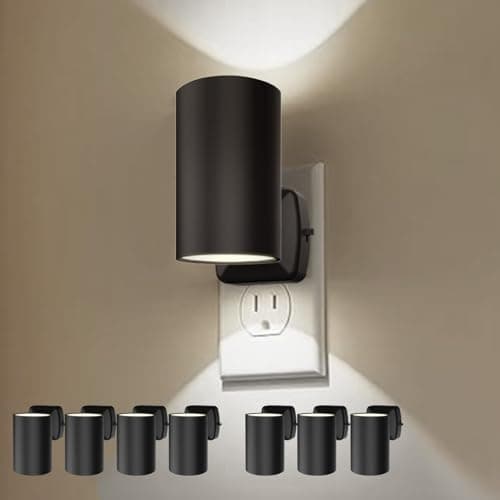 ETL Certified Warm White Night Lights, Dusk to Dawn Sensor, Adjustable Brightness Nightlight for Kids, Hallway, Stairway