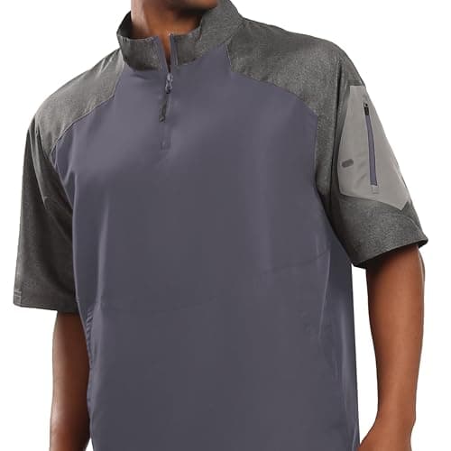 Holloway Raider Pullover Cage Jacket for Athletes - Weather-Resistant Quarter Zip Jacket with Sleeve Pocket