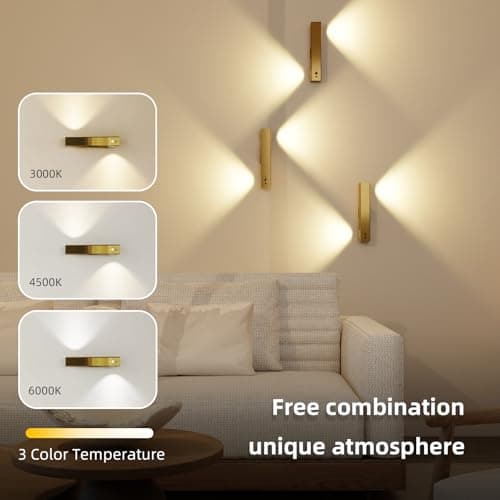 Wireless Motion Sensor Rechargeable Brass Hallway Light with Remote Control -2 Pack
| Rechargeable Magnetic Indoor Bras