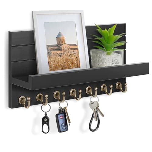 Brown Easy Installation Modern Mail Holder Wall Mount Key Shelf for Hallway Living Room House Decoration
