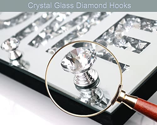 Crush Diamond Mirrored Home Letter Plaque Sign for Wall Decor  
Crush Diamond Mirrored Crystal Clear Hooks Key Holder Ke