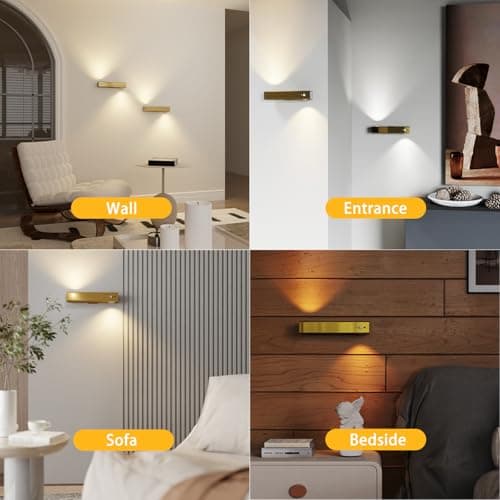 Wireless Motion Sensor Rechargeable Brass Hallway Light with Remote Control -2 Pack
| Rechargeable Magnetic Indoor Bras