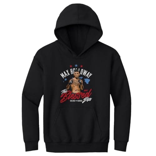 Max Holloway UFC Youth Hoodie Sweatshirt - Youth Fans, Gym Outfits, MMA Enthusiasts - 500 Level The Blessed Hawaii WHT