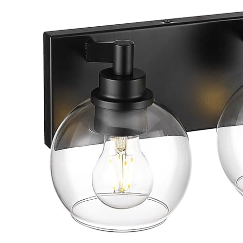 Modern 3-Light Matte Black Bathroom Vanity Light for Kitchen and Bedroom
| Clear Glass Globe Shade Wall Sconces for Bat