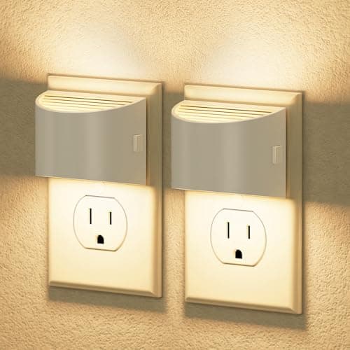 JandCase Automatic Night Lights Plug into Wall for Kids Bathroom Hallway Kitchen Bedroom Decor
| JandCase 2 Pack Modern