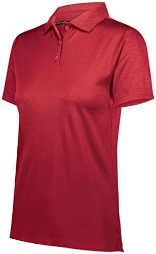 Holloway Ladies Prism Polo 2Xl Scarlet - Lightweight Moisture Wicking Polyester Polo for Women's Outdoor Activities
