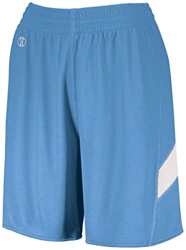 Holloway Ladies Dual-Side Single Ply Shorts: 2XL University Blue/White - Quick Dry Breathable Running Shorts for Women