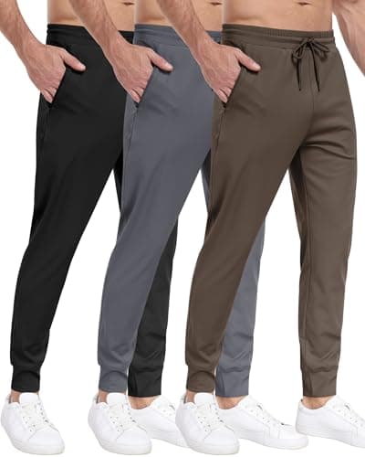 ParisDiary Men's 3 Pack Zipper Sweatpants for Workout and Gym
| ParisDiary Zipper Pockets Track Joggers Pants Suitable