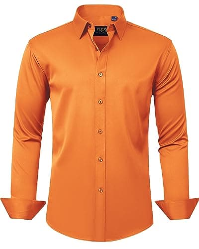 Men's Solid Long Sleeve Stretch Wrinkle-Free Formal Shirt J.VER Business Casual Button Down
| J.VER Men's Long Sleeve S