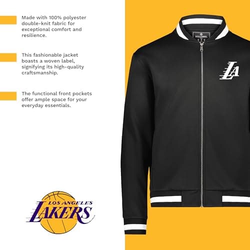 Holloway NBA Full Zip Jacket - Lightweight Basketball Apparel for Athletes, Game Day, Warmth and Style, 130GSM, Multiple