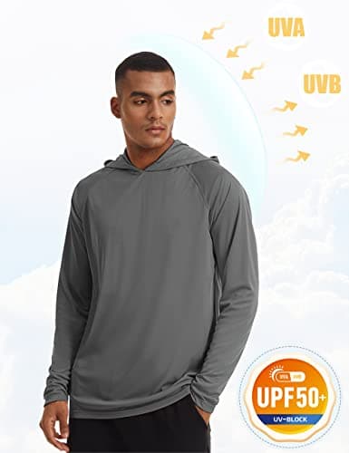 UPF 50+ Men's Hooded Sun Protection T-Shirts for Fishing and Athletic Pursuits
| Men's Hooded UPF 50+ Sun Protection Lo