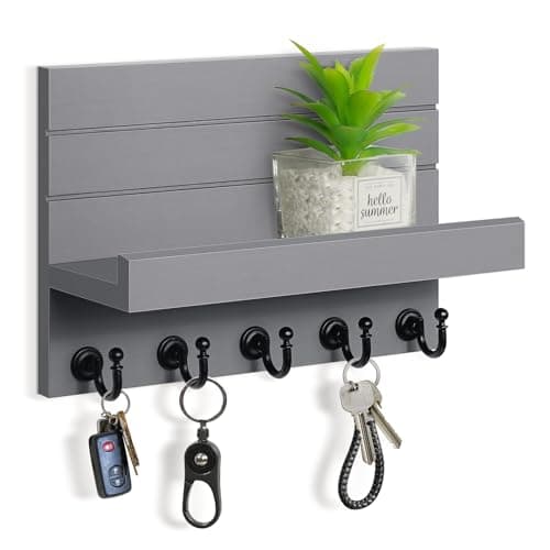 Brown Easy Installation Modern Mail Holder Wall Mount Key Shelf for Hallway Living Room House Decoration