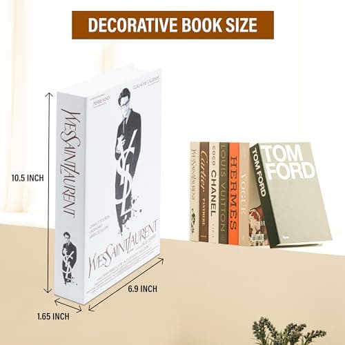 Luxe Large 4 PCS Decorative Books for Home Decor Aesthetic Shelf & Bookshelf Decor for Living Room, Bedroom, or Office F
