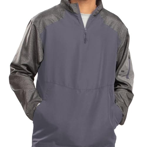 Holloway Raider Pullover Cage Jacket Weather-Resistant Ultra-Light Quarter Zip Sleeve Pocket For Outdoor Travel
| Hollo