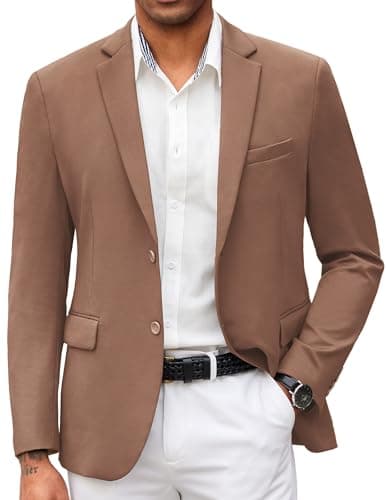 COOFANDY Men's Lightweight Knit Suit Jacket Casual Slim Fit Blazer
| COOFANDY Mens Casual Two Button Suit Blazer Lightw