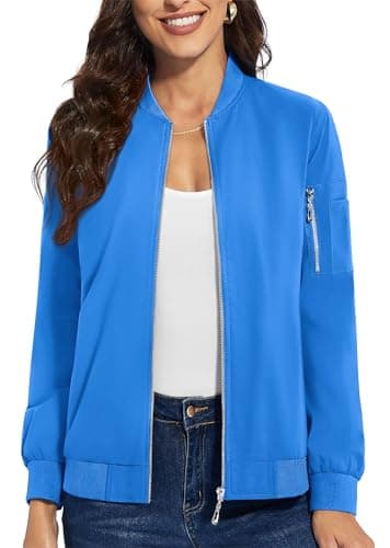 Women's Lightweight Casual Full Zip Windbreaker Jacket for Fall
| Casual Full Zip Windbreaker Jacket for Women Lightwei